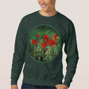 Indische Malerei mit Pinsel - Originelle Blume Sweatshirt