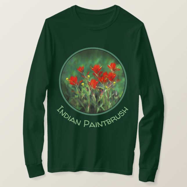 Indische Malerei mit Pinsel - Originelle Blume T-Shirt (Design vorne)