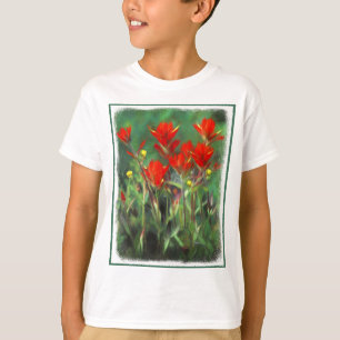 Indische Malerei mit Pinsel - Originelle Blume T-Shirt