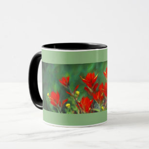 Indische Malerei mit Pinsel - Originelle Blume Tasse