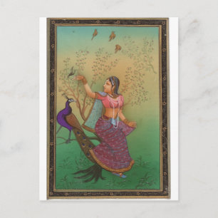 INDISCHE MALERIE IM PEACOCK GARDEN POSTKARTE