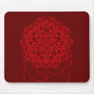 Indische Mandalaburgunder-Kunst Mousepad