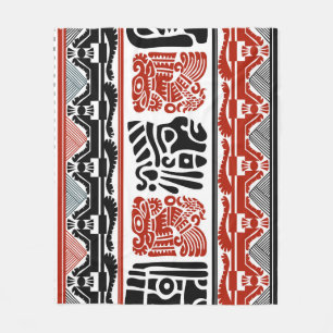 Indische Motive, schwarz rot, nahtlos. Fleecedecke