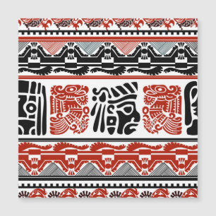 Indische Motive, schwarz rot, nahtlos. Magnetkarte