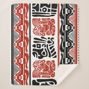 Indische Motive, schwarz rot, nahtlos. Sherpadecke
