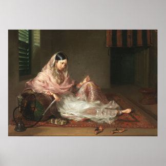 Indische muslimische Frauen rauchen Hookah Poster