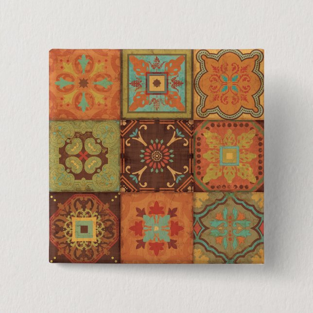 Indische Muster Button (Vorderseite)