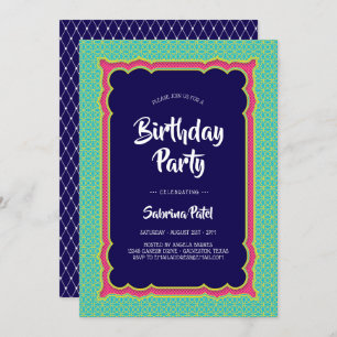 Indische Muster Geburtstagspartei 2 Einladung