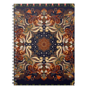 Indische nahtlose Ornamente. Vintages symmetrische Notizblock
