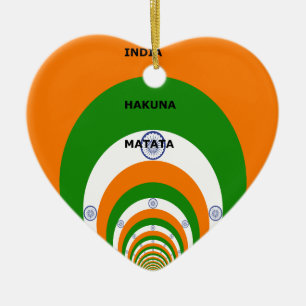 Indische Nationalfarben-Design mit "Hakuna Mat Keramikornament