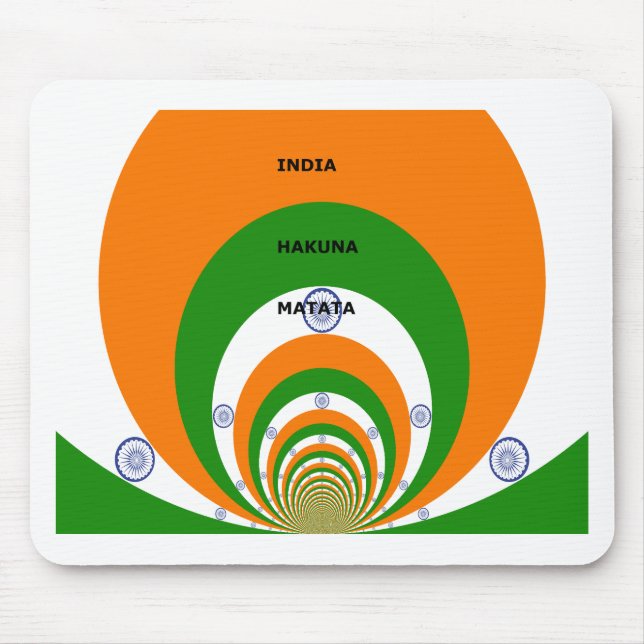 Indische Nationalfarben-Design mit "Hakuna Mat Mousepad (Vorne)