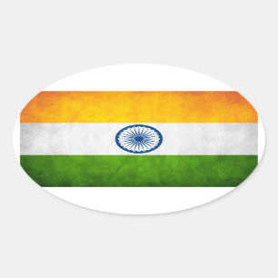 Indische Nationalflagge Ovaler Aufkleber