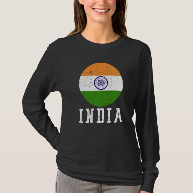 Indische Nationalflagge T-Shirt (Vorderseite)