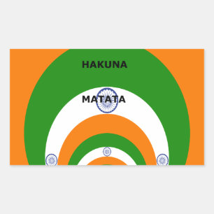 Indische Nationalflaggen Farben Design mit "Hakuna Rechteckiger Aufkleber