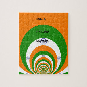 Indische Nationalflaggenfarben Design. Hakuna Mata Puzzle