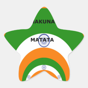 Indische Nationalflaggenfarben Design. Hakuna Mata Stern-Aufkleber