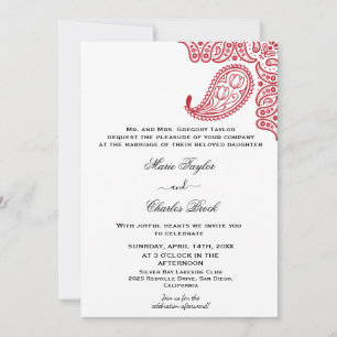 Indische Paisley-Hochzeitseinladung Einladung