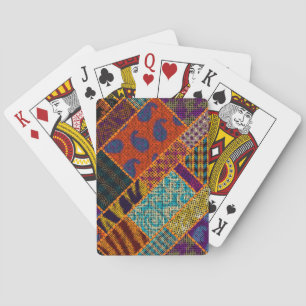 Indische Patchwork-Imitation, Vintage-Leinwand. Spielkarten