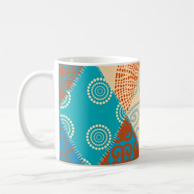 Indische Patchwork nahtlos Vintages Design. Kaffeetasse (Links)