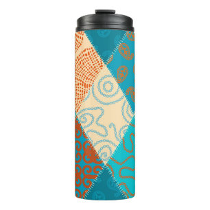 Indische Patchwork nahtlos Vintages Design. Thermosbecher