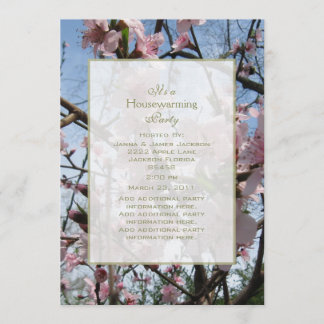 Indische Pfirsich-Blüten-Party Einladung