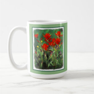 Indische Pinselstriche - Original Blume Kunst Kaffeetasse