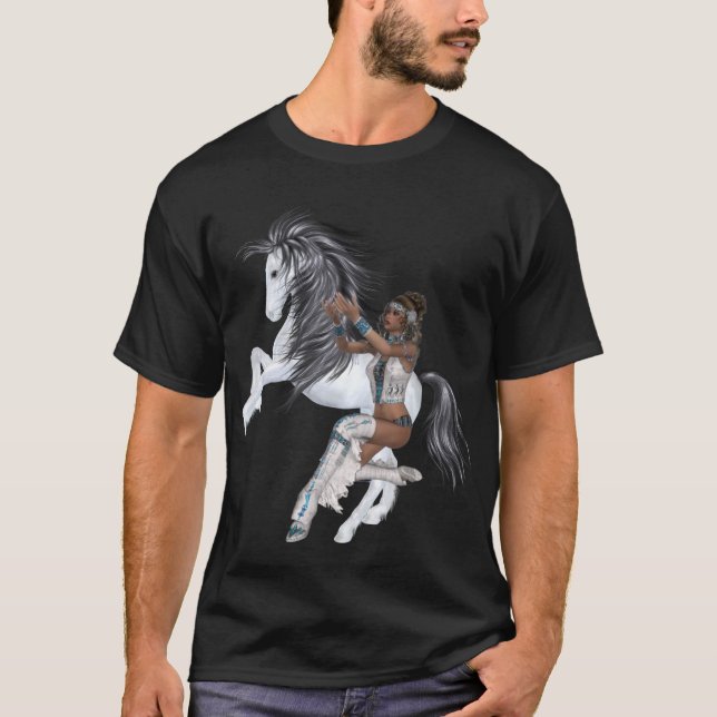 Indische Prinzessin und Stallion-Shirt T-Shirt (Vorderseite)