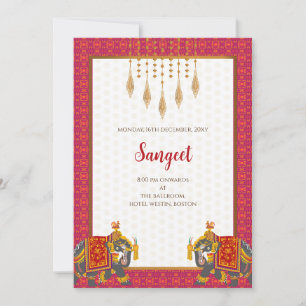 Indische Sangeet-Einladung & indische Hochzeitskar Einladung