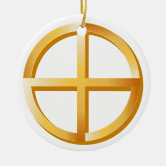 Indische Spiritualität, Gold-Symbol Keramik Ornament