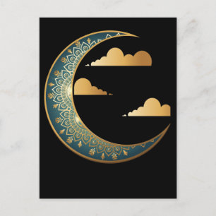 Indische Spiritualität Moon Sacred Crescent Postkarte