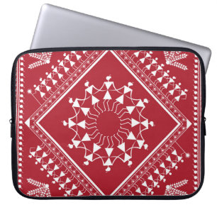 Indische Stammesmalerei. Warli-Malereikunst, indis Laptopschutzhülle