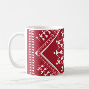 Indische Stammesmalerei. Warli Paintingart, indian Kaffeetasse