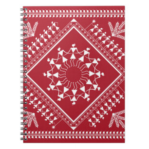 Indische Stammesmalerei. Warli Paintingart, indian Notizblock