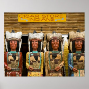 Indische Statuen im Cigar Store Poster