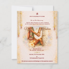 Indische Tempel-Hochzeitseinladungssuite Einladung