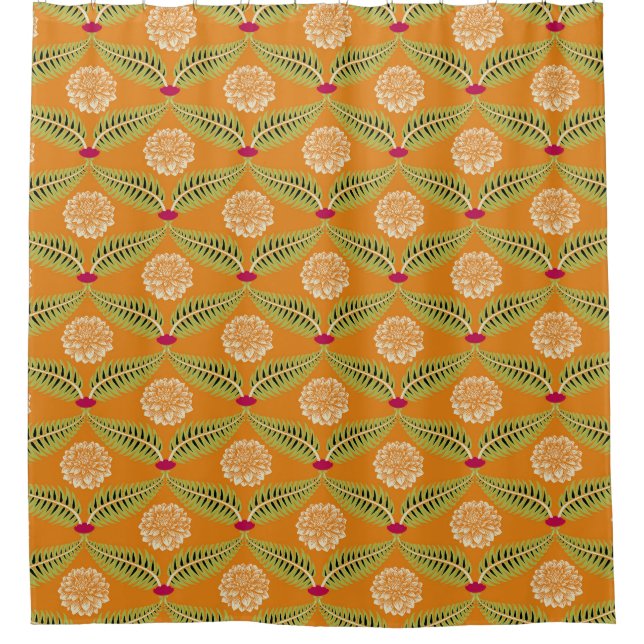 Indische Traditionelle Illustration Muster. Duschvorhang (Vorderseite)