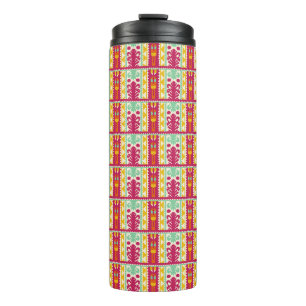 Indische traditionelle Textildesign-Illustration Thermosbecher