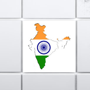 Indische Tricolor-Flagge "Tiranga" auf Indiens Kar Fliese