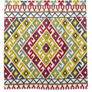Indische Türkische Geometrie: Vintage Hintergrundf Duschvorhang