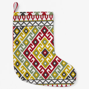 Indische Türkische Geometrie: Vintage Hintergrundf Kleiner Weihnachtsstrumpf