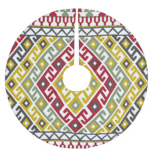 Indische Türkische Geometrie: Vintage Hintergrundf Polyester Weihnachtsbaumdecke