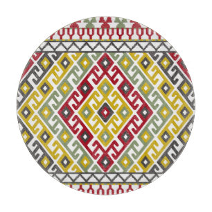 Indische Türkische Geometrie: Vintage Hintergrundf Schneidebrett