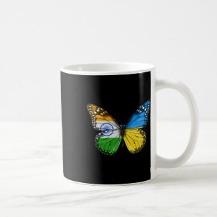 Indische ukrainische Flagge Schmetterling Indien U Kaffeetasse