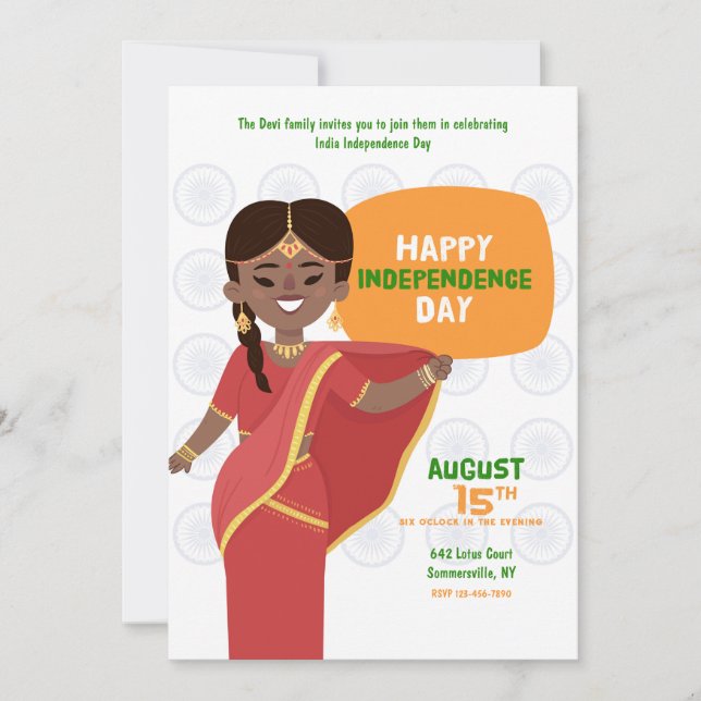 Indische Unabhängigkeitspartei Einladung (Vorderseite)