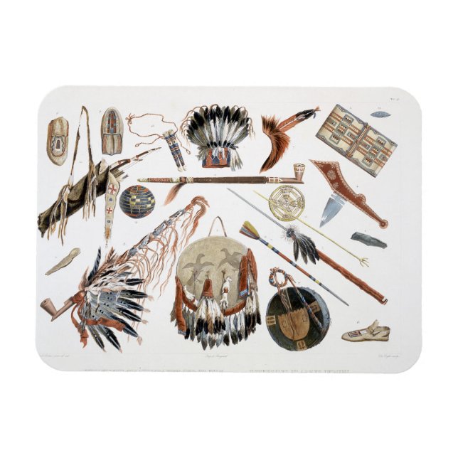 Indische Utensils und Waffen, Platte 48 aus Band 2 Magnet (Horizontal)