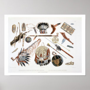 Indische Utensils und Waffen, Platte 48 aus Band 2 Poster