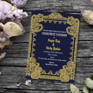 Indische Verlobungszeremonie Intricates Design Bla Einladung