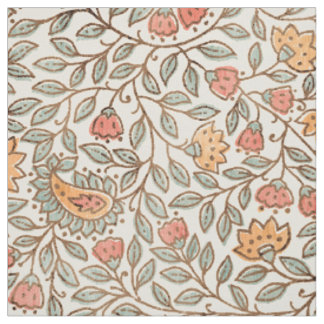 Indische Vintage-Blockdruck-Blumenmuster Stoff