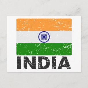 Indische Vintage Flagge Postkarte