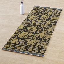 Indische Vintage Rug Gold auf schwarz